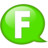 Speech balloon green f Icon